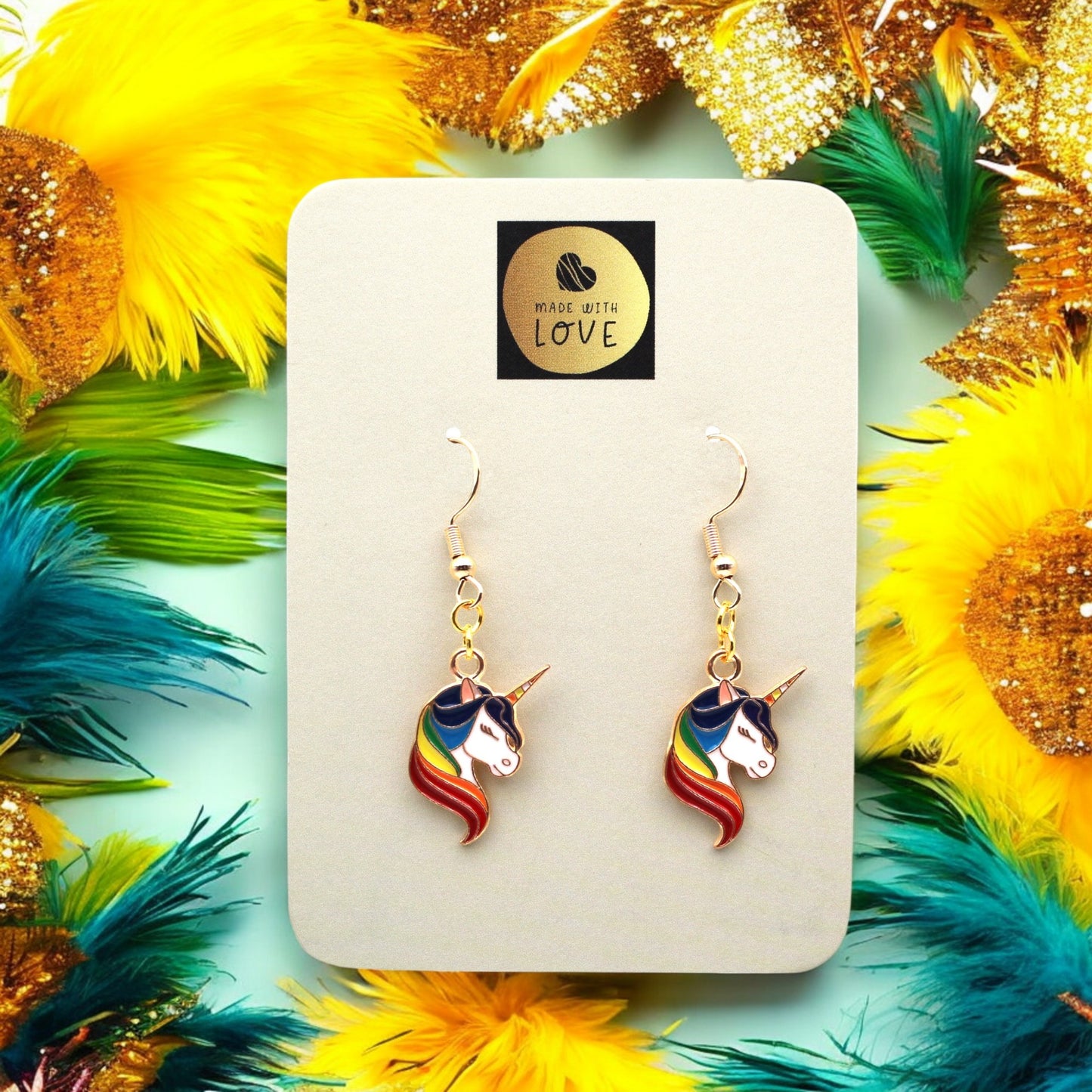 Made With Love Charmed Collection Large Unicorn Hook Earrings