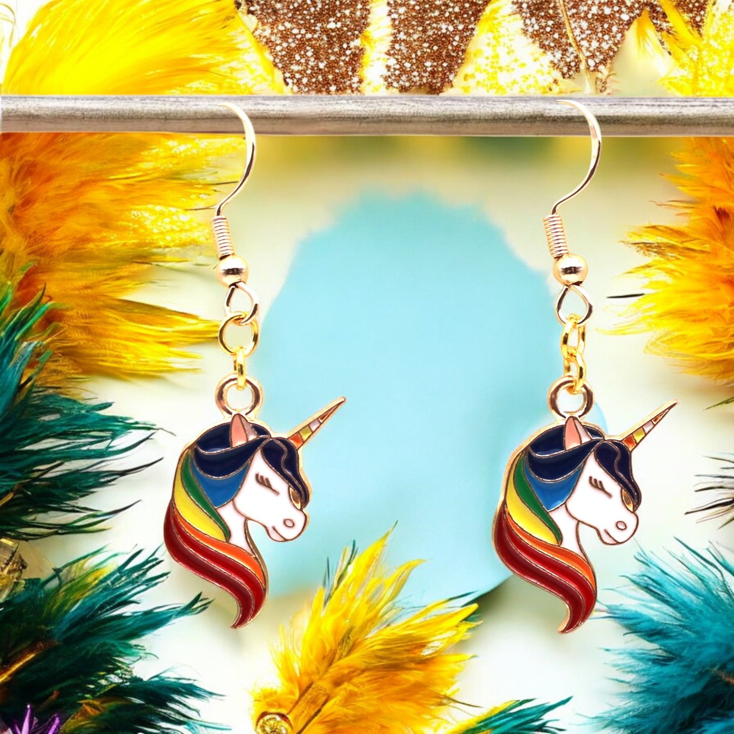 Made With Love Charmed Collection Large Unicorn Hook Earrings