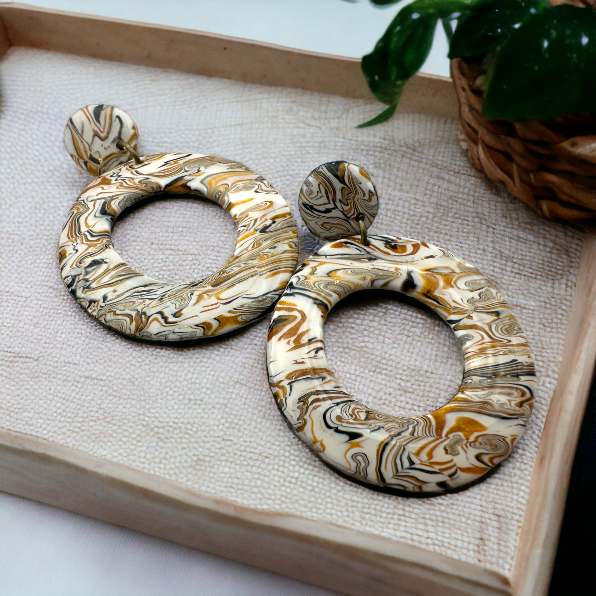 Made With Love Azura Collection Large Ring Post Earrings 
