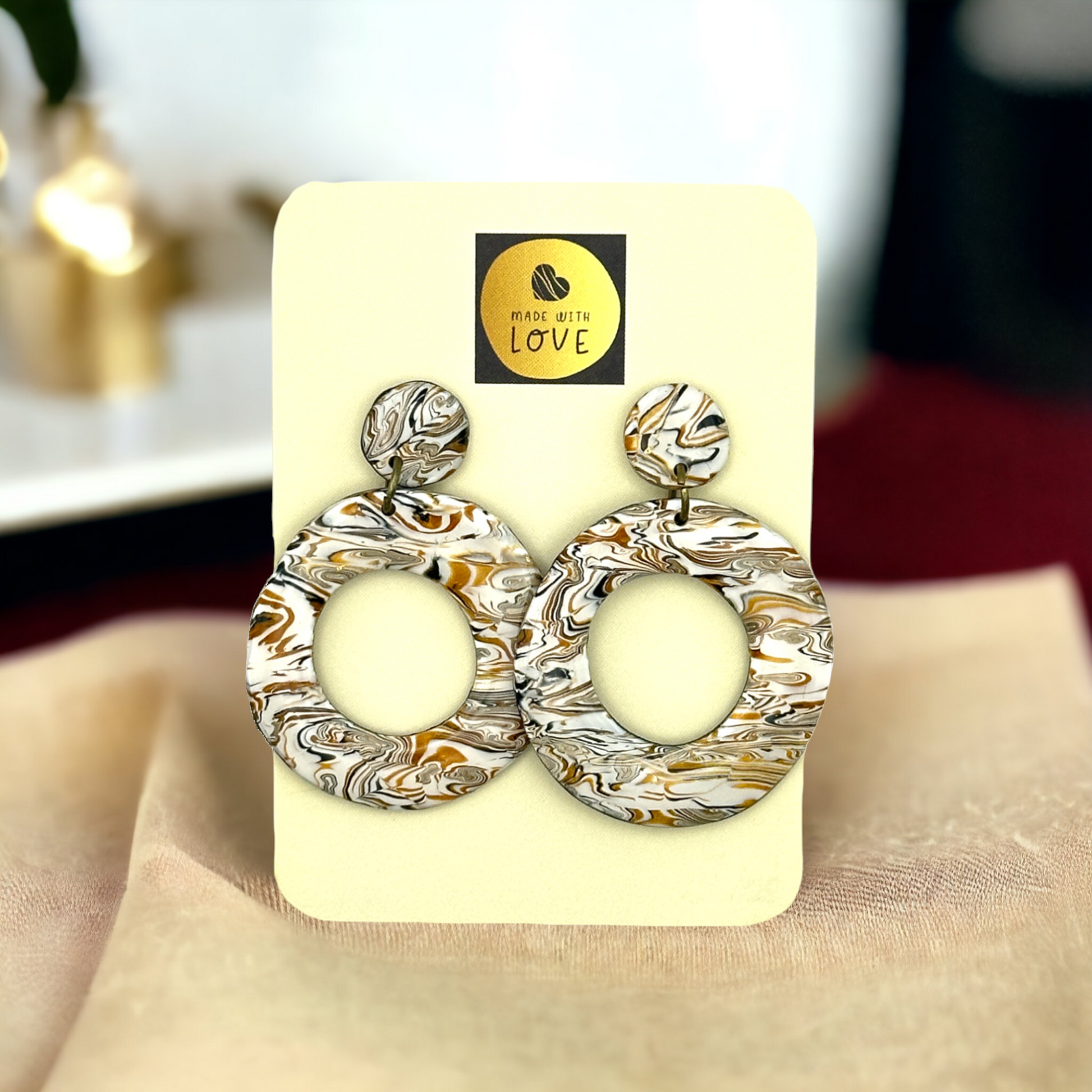 Made With Love Azura Collection Large Ring Post Earrings 