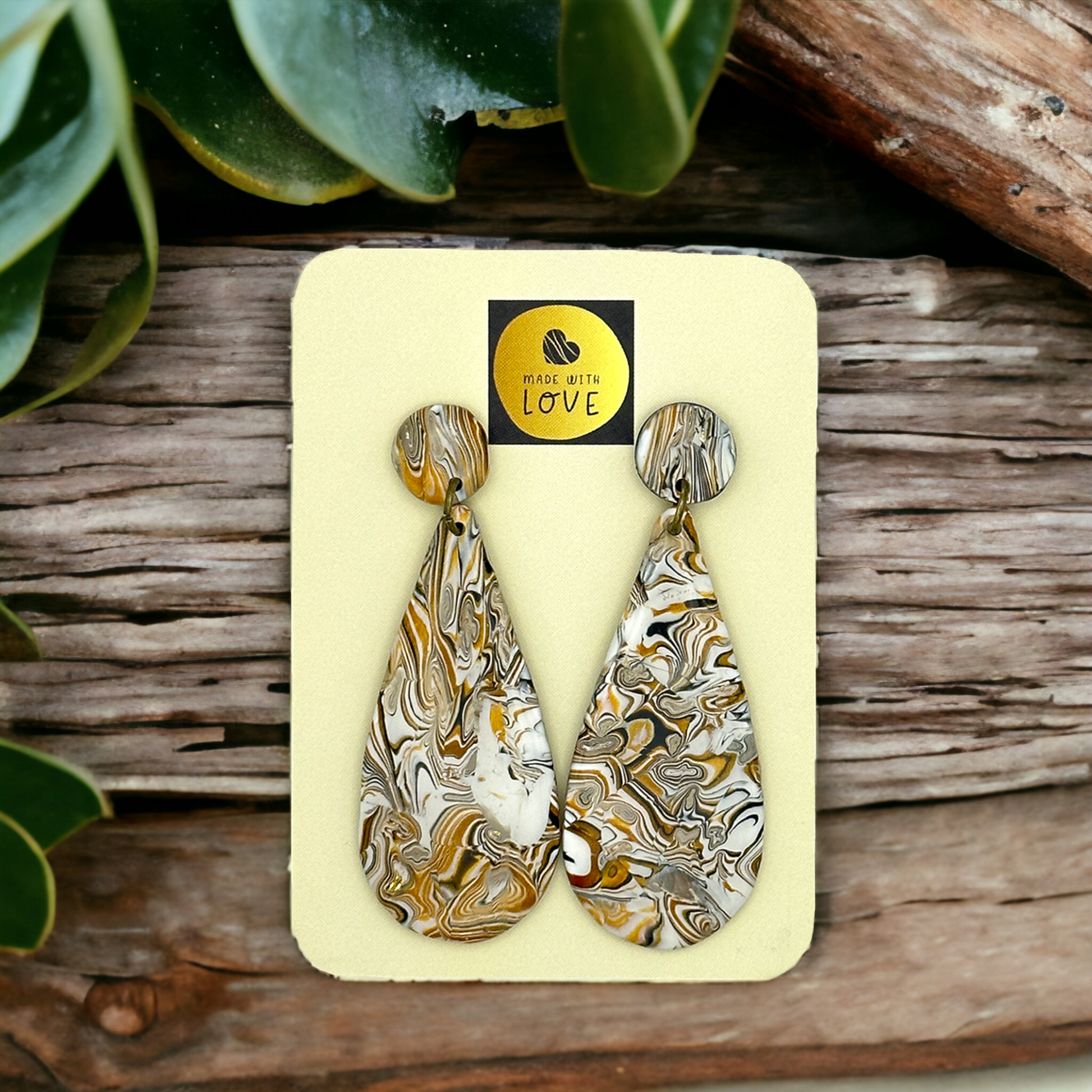 Made With Love Azura Collection Large Teardop Post Earrings