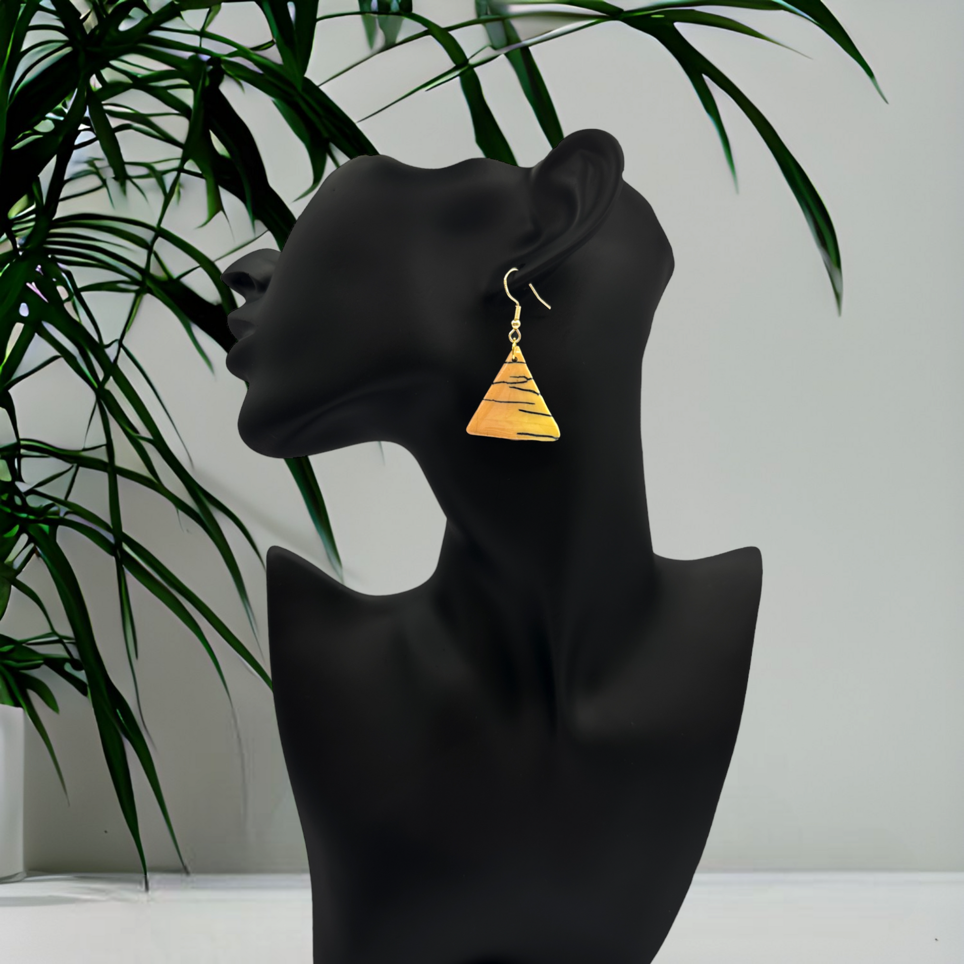 Made With Love Bijoux Tiger Collection Medium Triangle Hook Earrings
