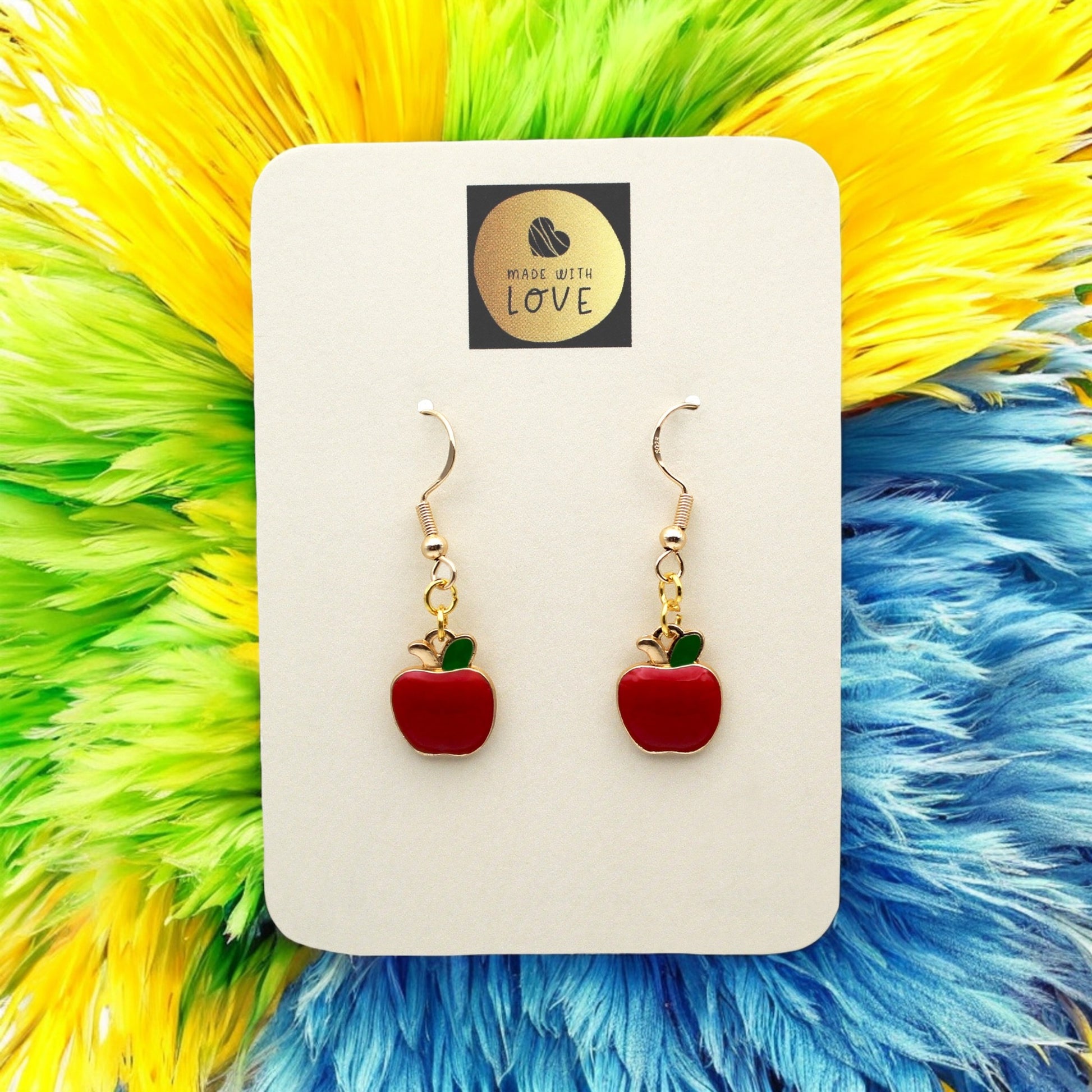 Made With Love Charmed Collection Small Apples Hook Earrings