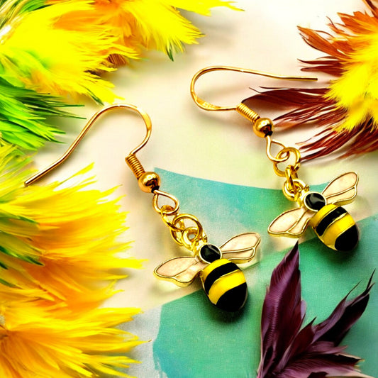Made With Love Charmed Collection Medium Bee Hook Earrings