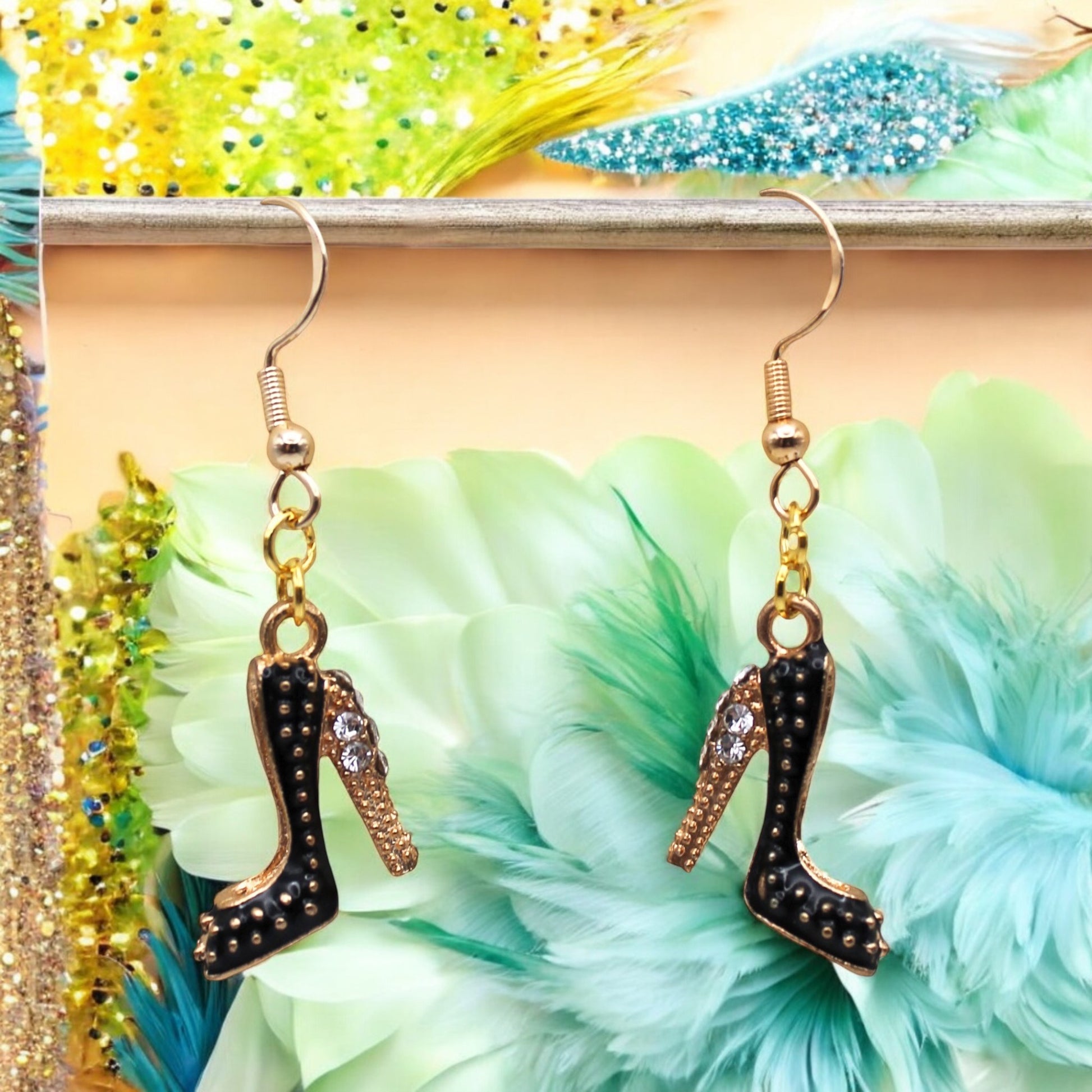 Made With Love Charmed Collection Large Black Shoe Earrings