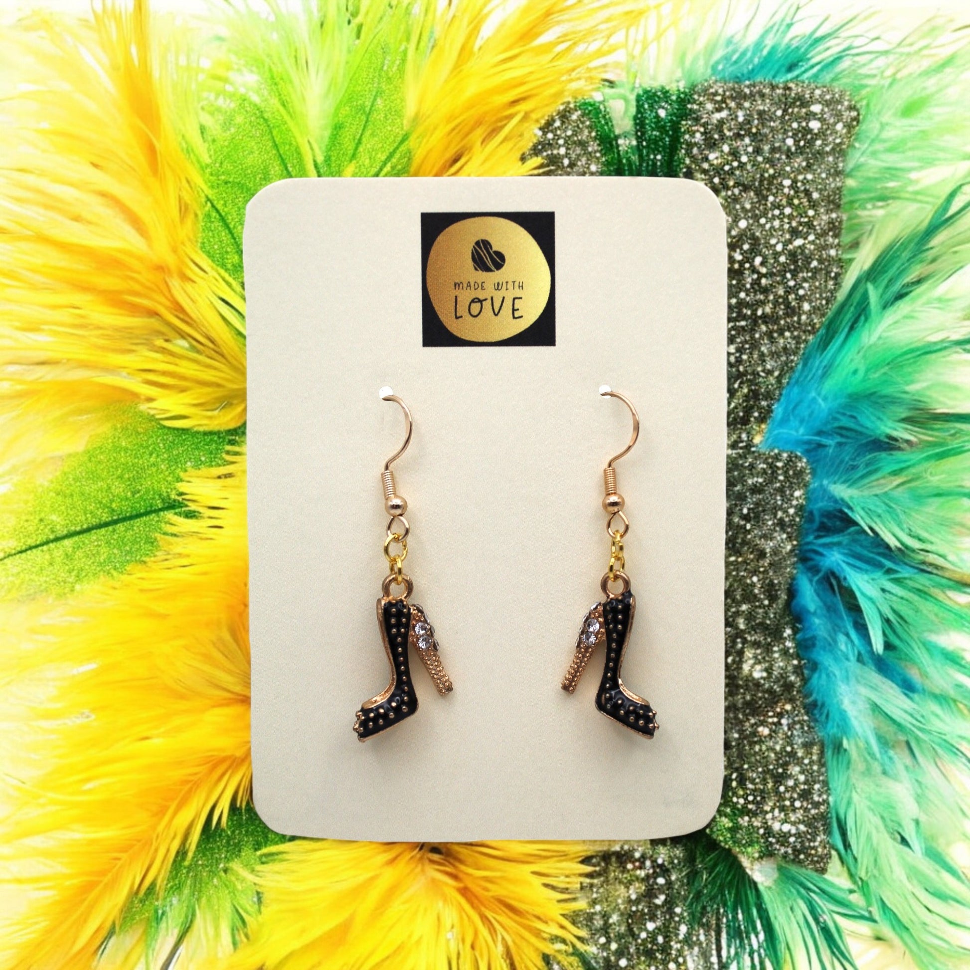 Made With Love Charmed Collection Large Black Shoe Earrings