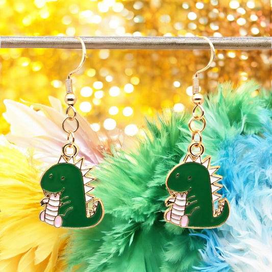 Made With Love Charmed Collection Large Dinosaur Hook Earrings