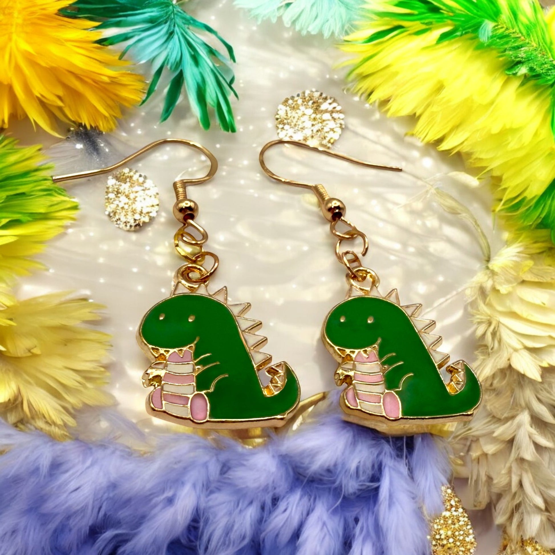 Made With Love Charmed Collection Large Dinosaur Hook Earrings