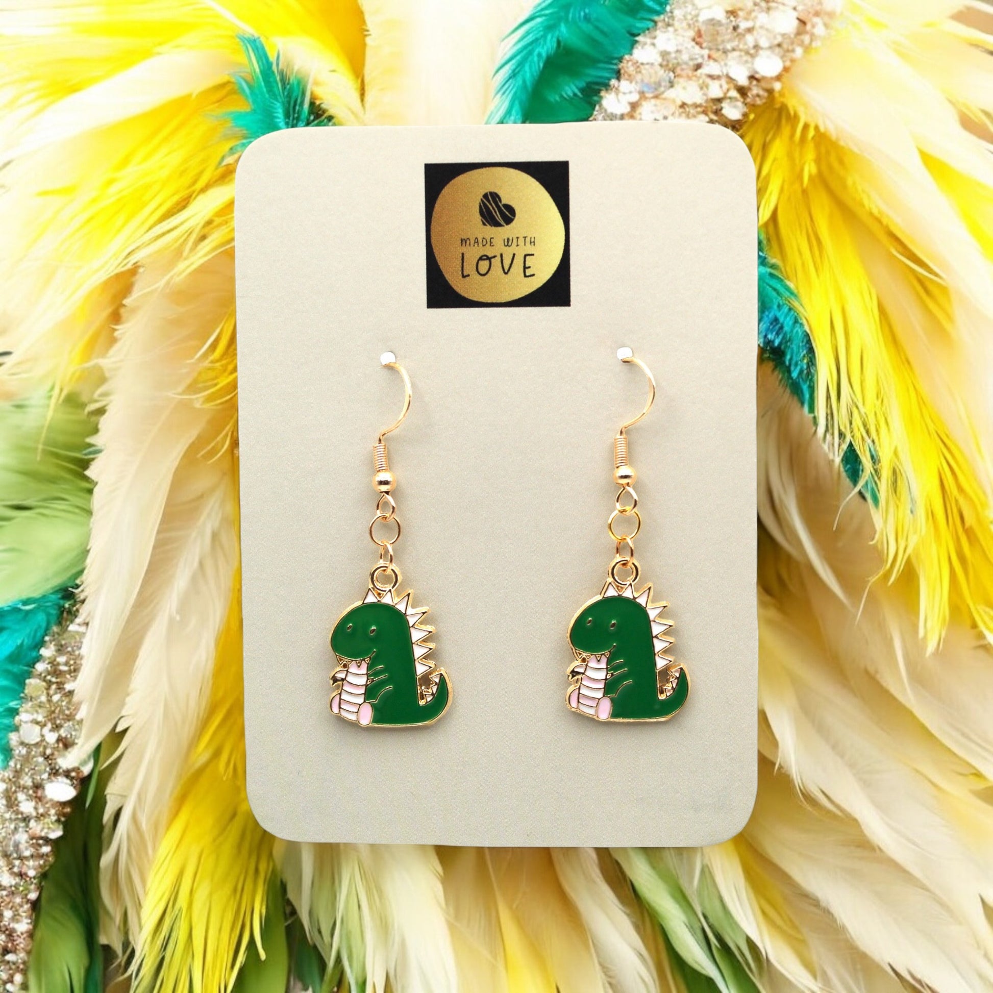 Made With Love Charmed Collection Large Dinosaur Hook Earrings