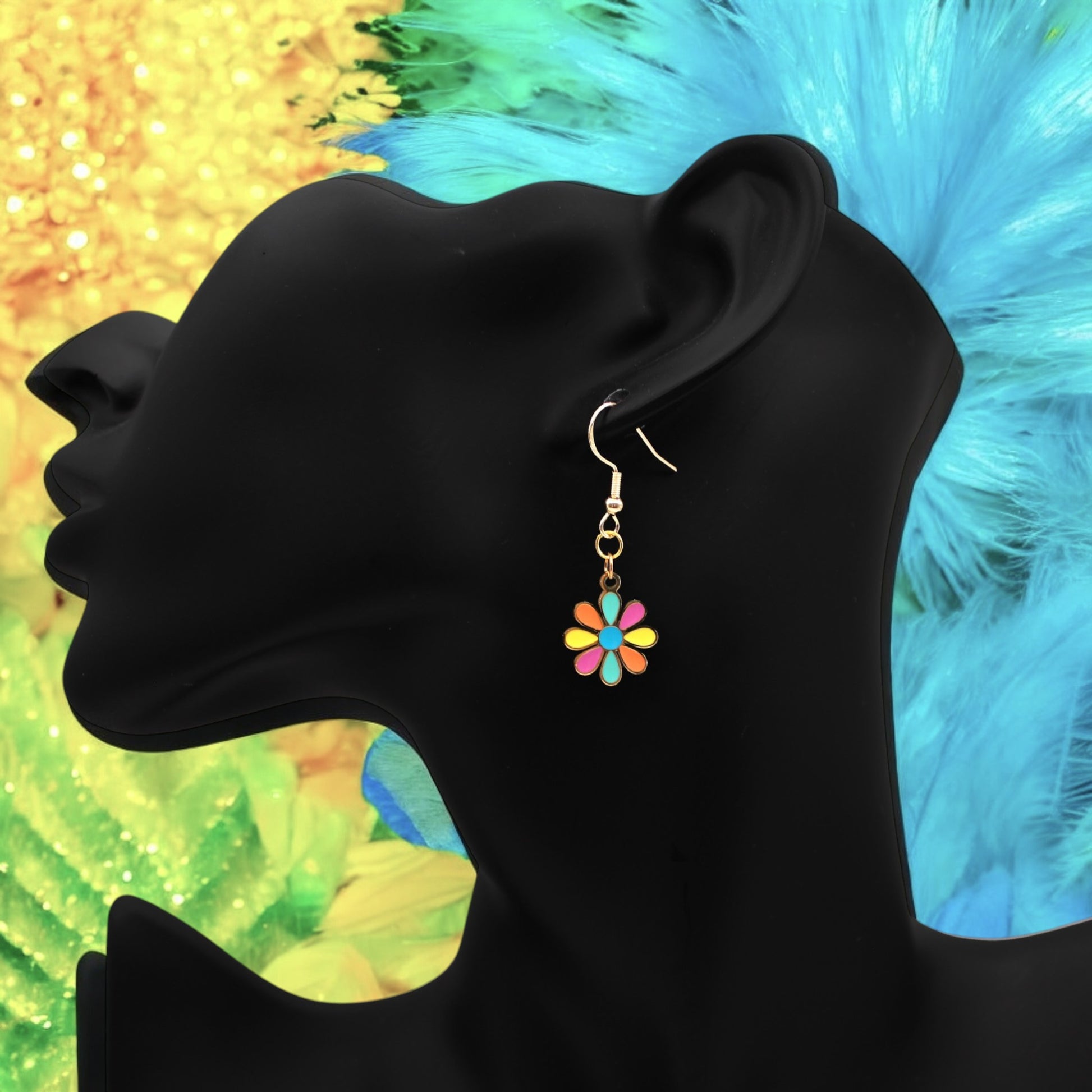 Made With Love Charmed Collection Medium Multi Coloured Flower Hook Earrings