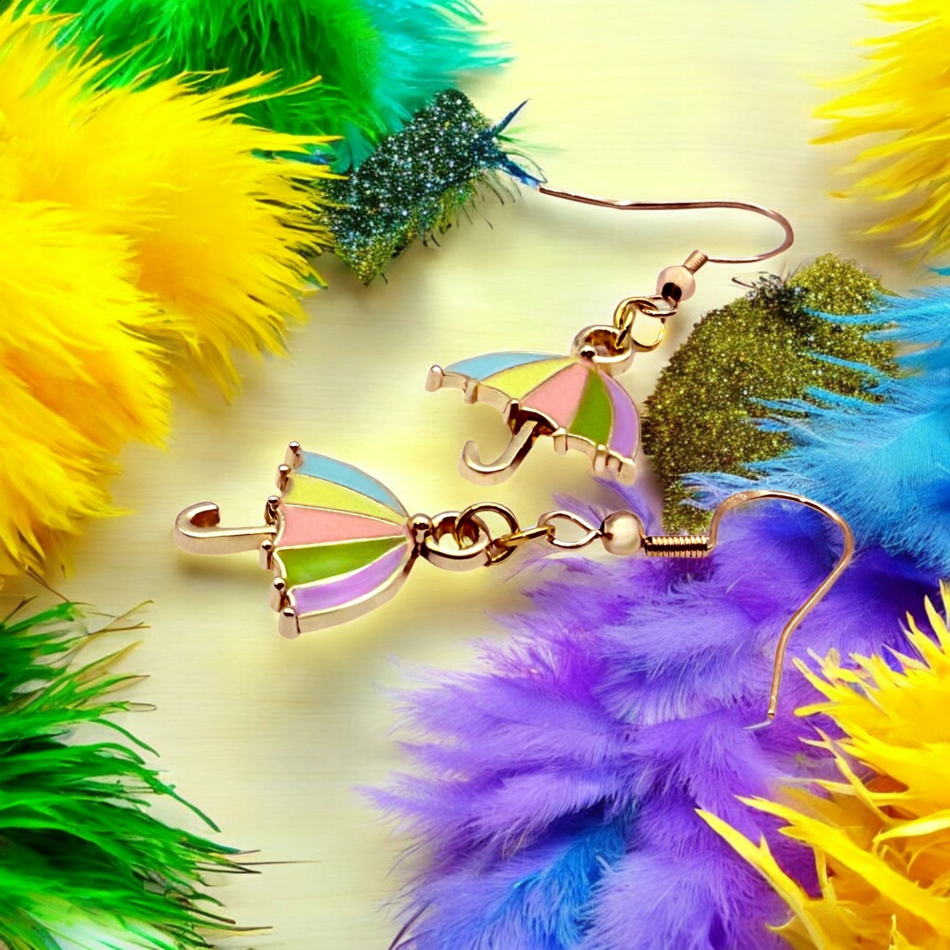 Made Wtih Love Charmed Collection Large Pastel Umbrella Earrings