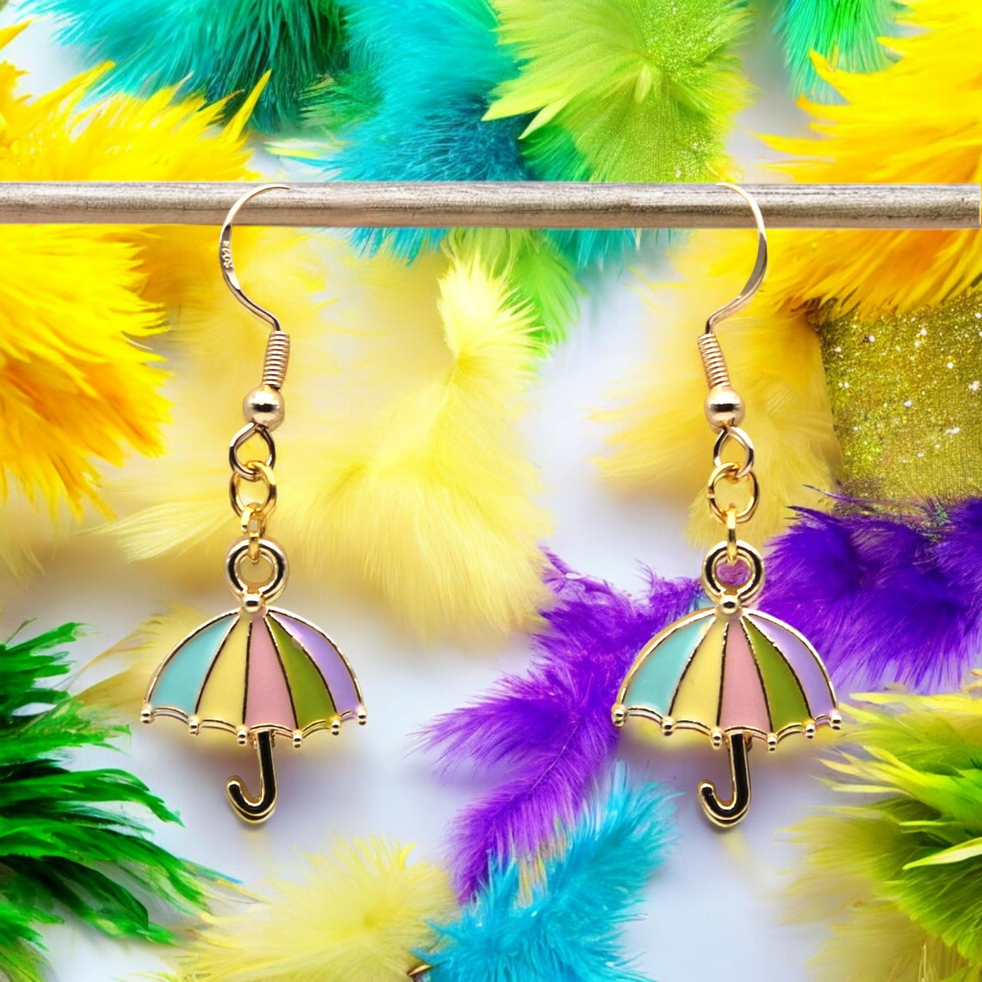 Made Wtih Love Charmed Collection Large Pastel Umbrella Earrings