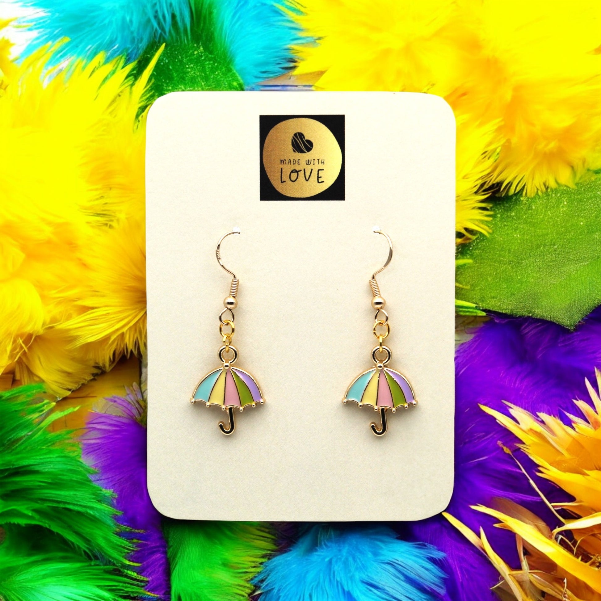 Made Wtih Love Charmed Collection Large Pastel Umbrella Earrings