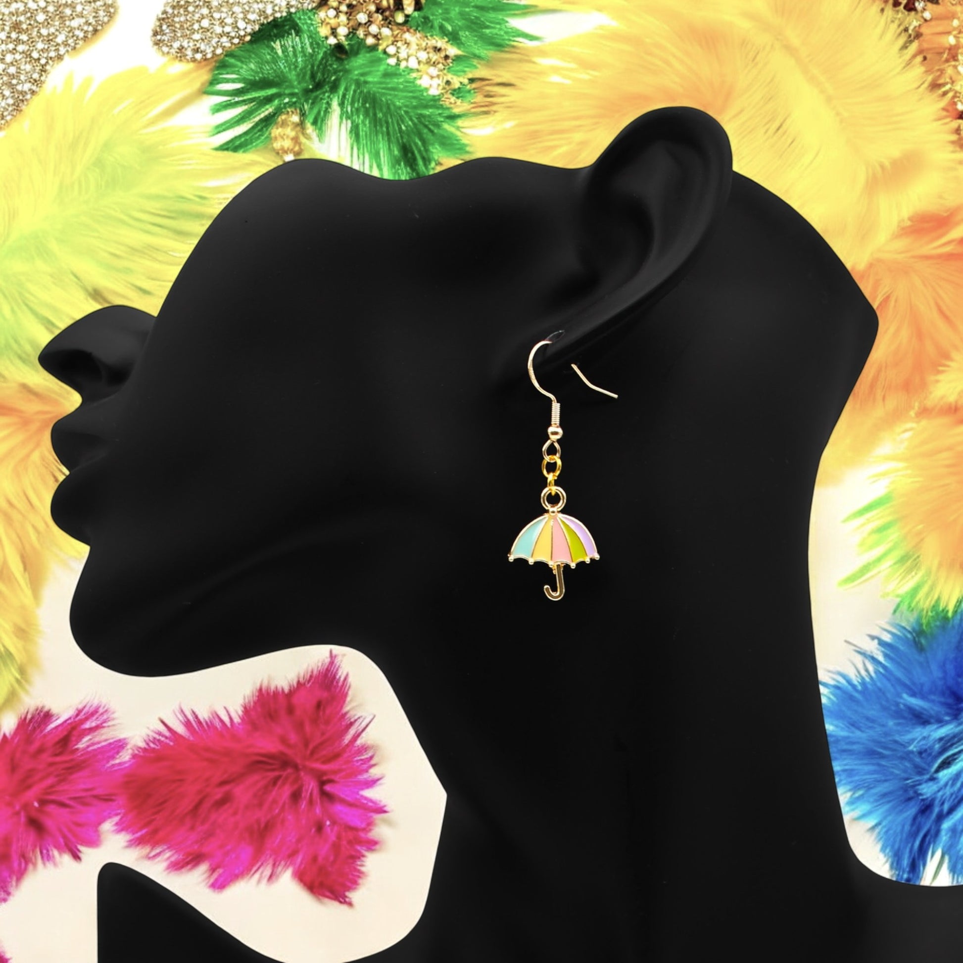 Made Wtih Love Charmed Collection Large Pastel Umbrella Earrings