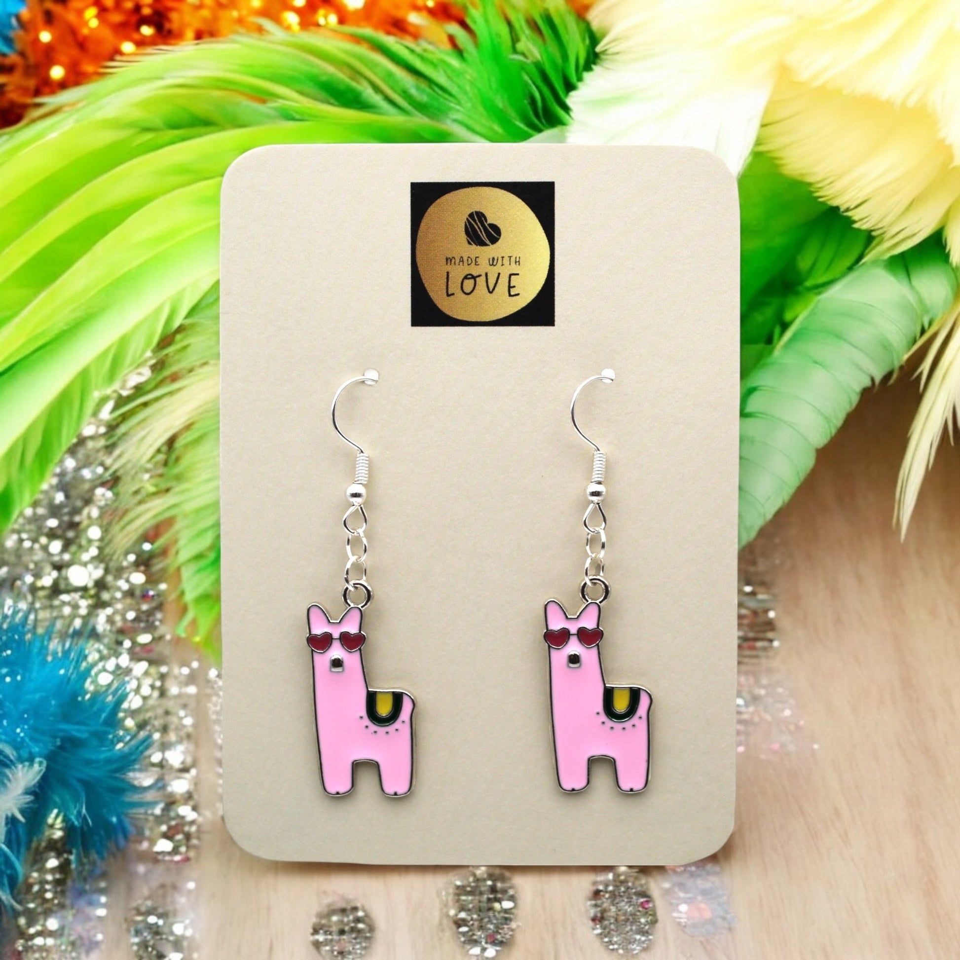 Made With Love Charmed Collection Alpaca Pink Large Hook Earrings