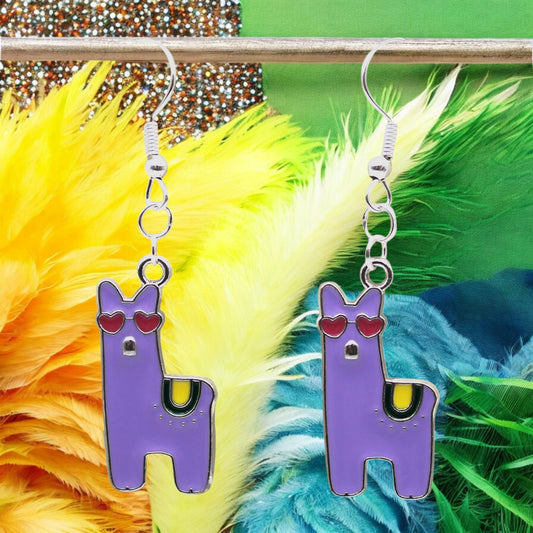 Made With Love Charmed Collection Alpaca Purple Large Hook Earrings