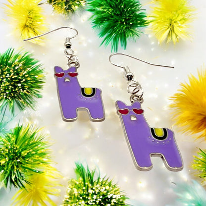 Made With Love Charmed Collection Alpaca Purple Large Hook Earrings