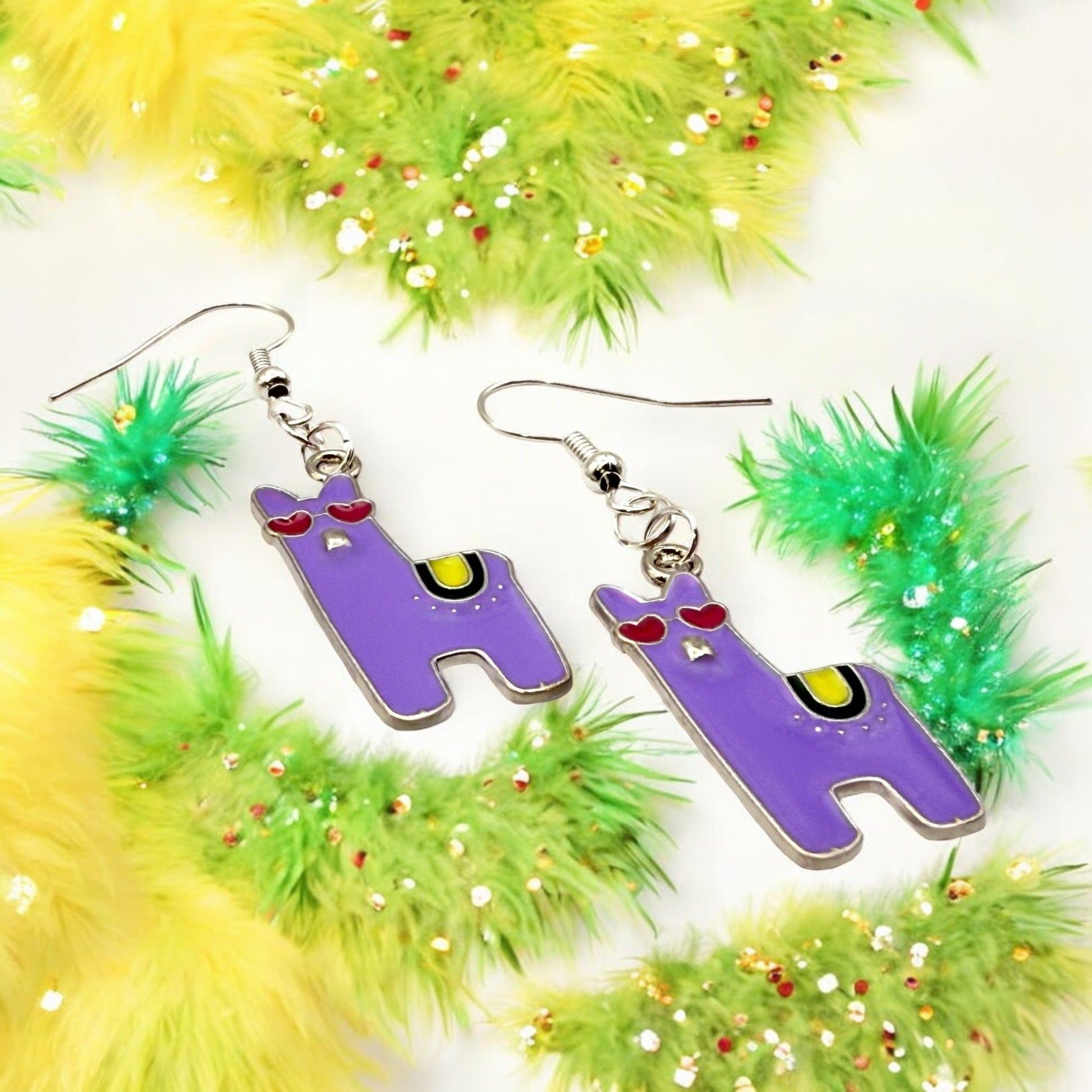 Made With Love Charmed Collection Alpaca Purple Large Hook Earrings