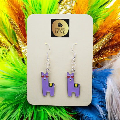 Made With Love Charmed Collection Alpaca Purple Large Hook Earrings