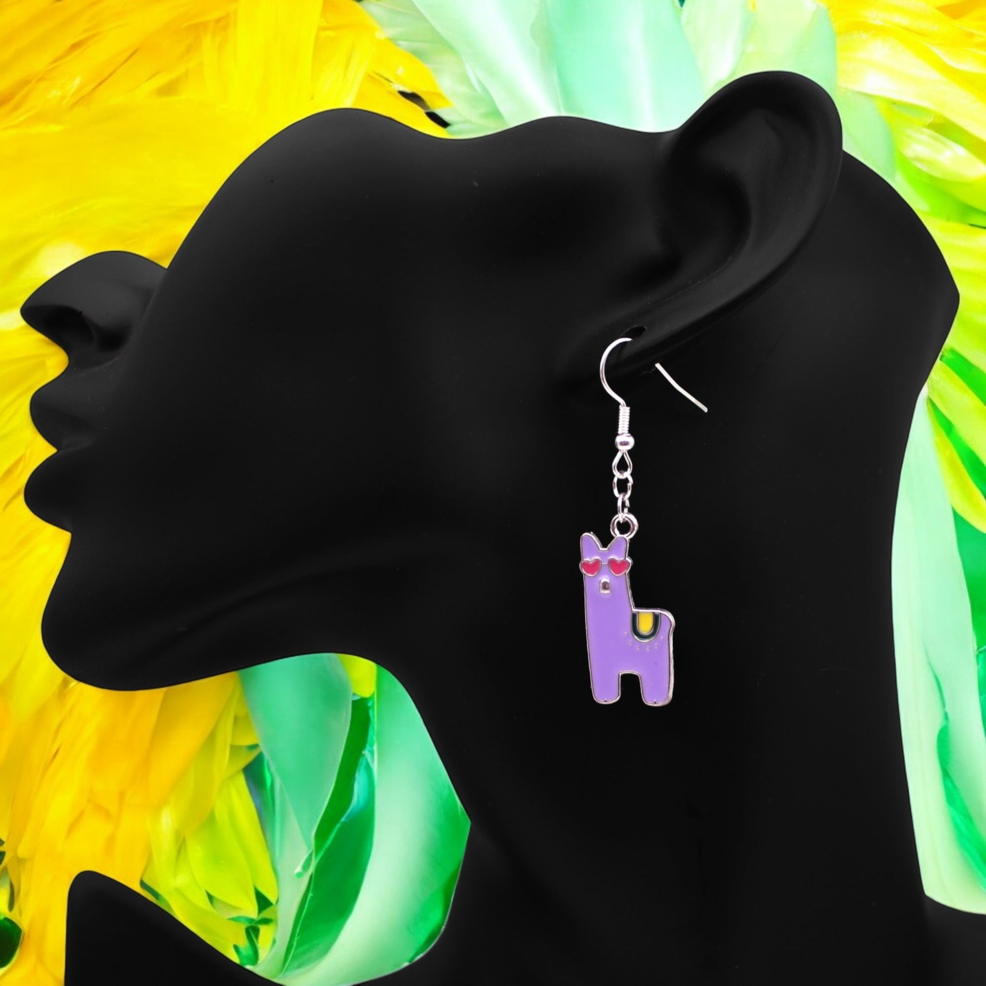 Made With Love Charmed Collection Alpaca Purple Large Hook Earrings