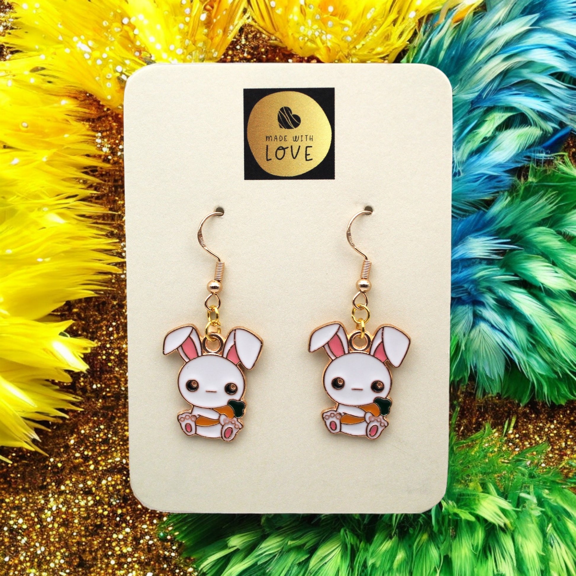 Made With Love Charmed Collection Large Rabbit Hook Earrings