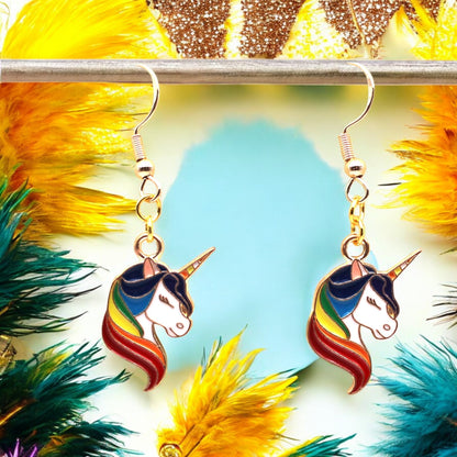 Made With Love Charmed Collection Large Unicorn Hook Earrings