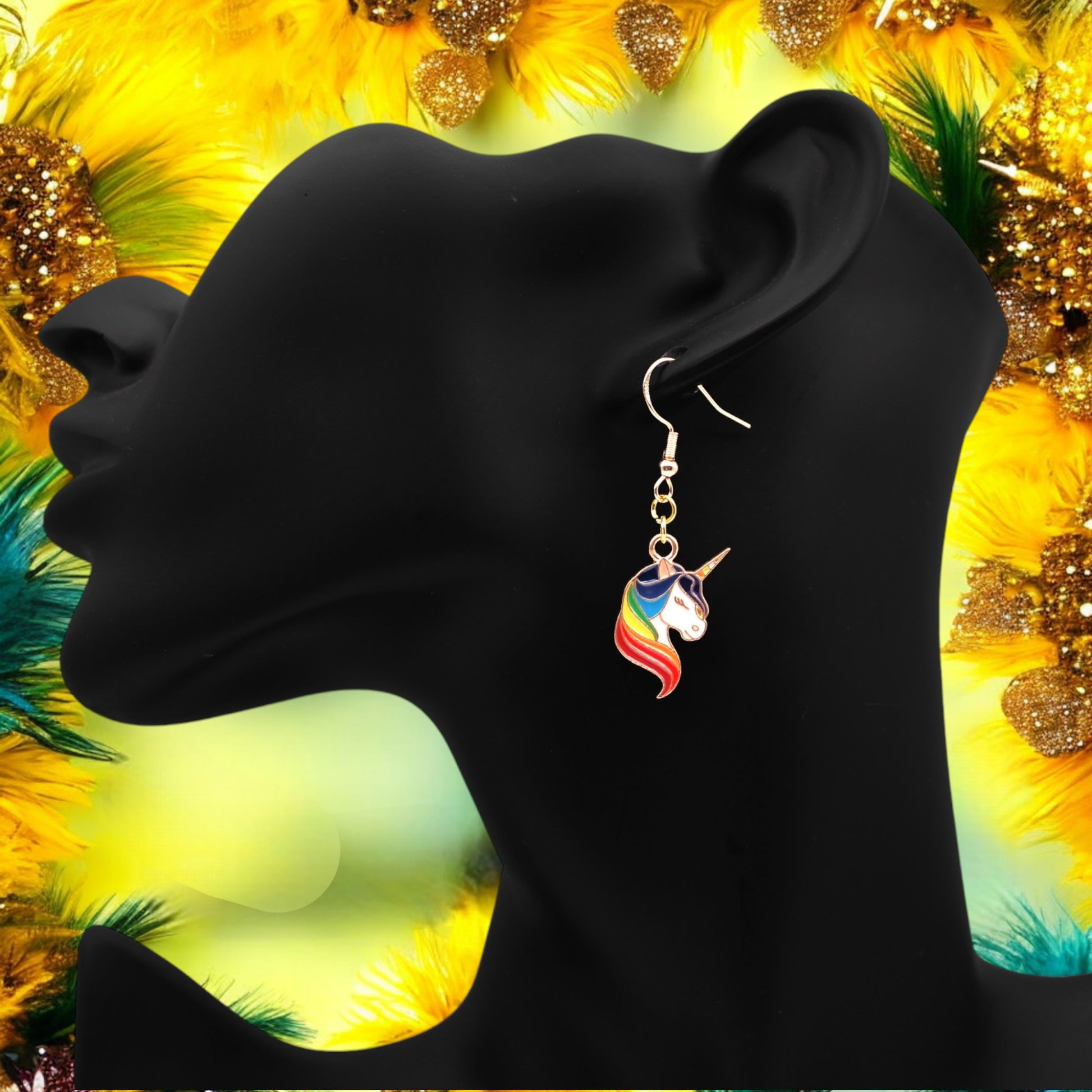 Made With Love Charmed Collection Large Unicorn Hook Earrings