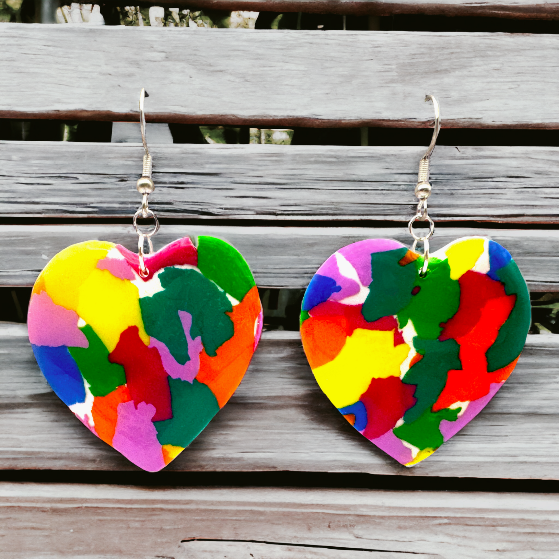 Made With Love Club Tropicana Collection Large Heart Hook Earrings