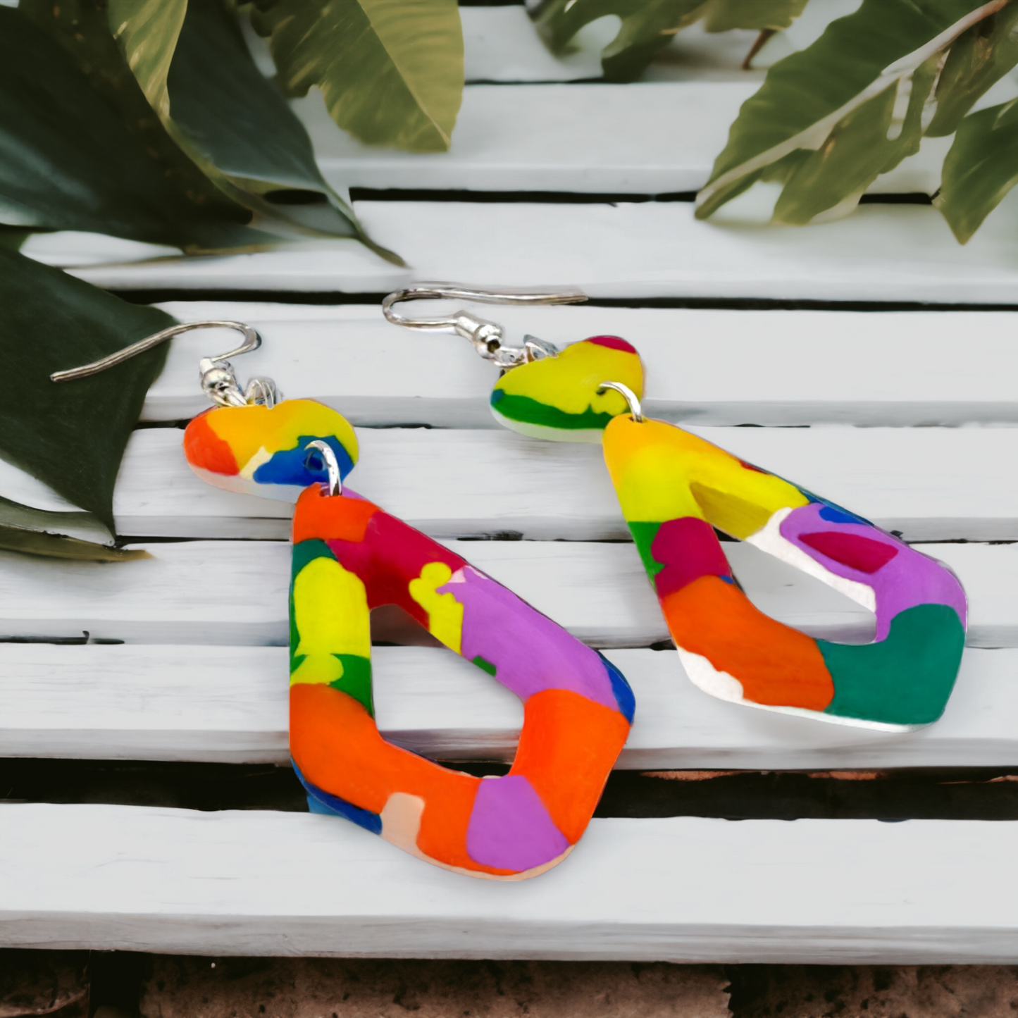 Made With Love Club Tropicana Collection Medium Open Teardrop Heart Topped Hook Earrings