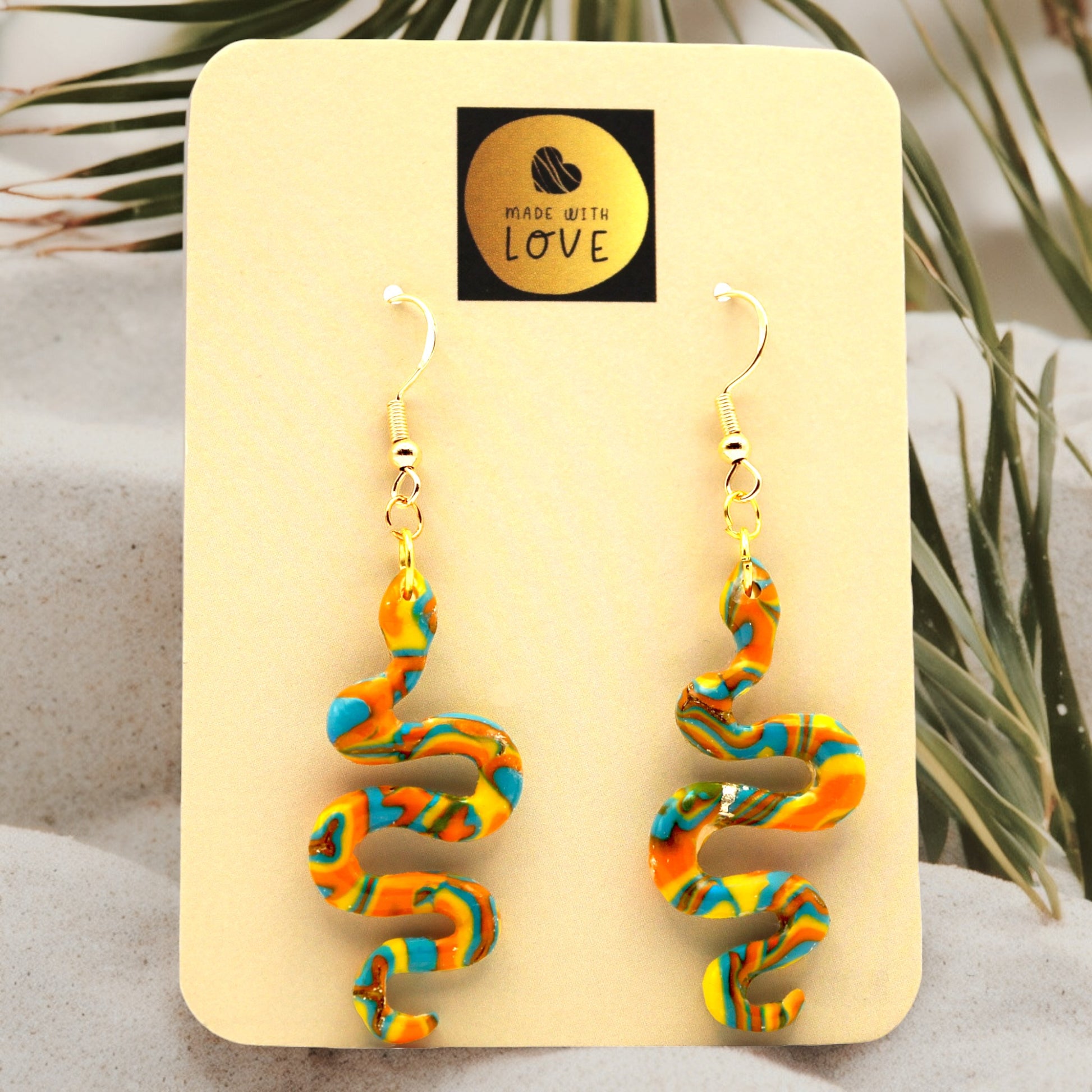 Made With Love Hawaiian Dreams Collection Medium Snake Hook Earrings 