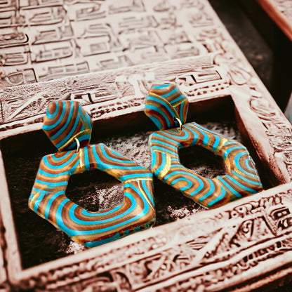 Made With Love Osiris Collection Large Open Hexagon Post Earrings