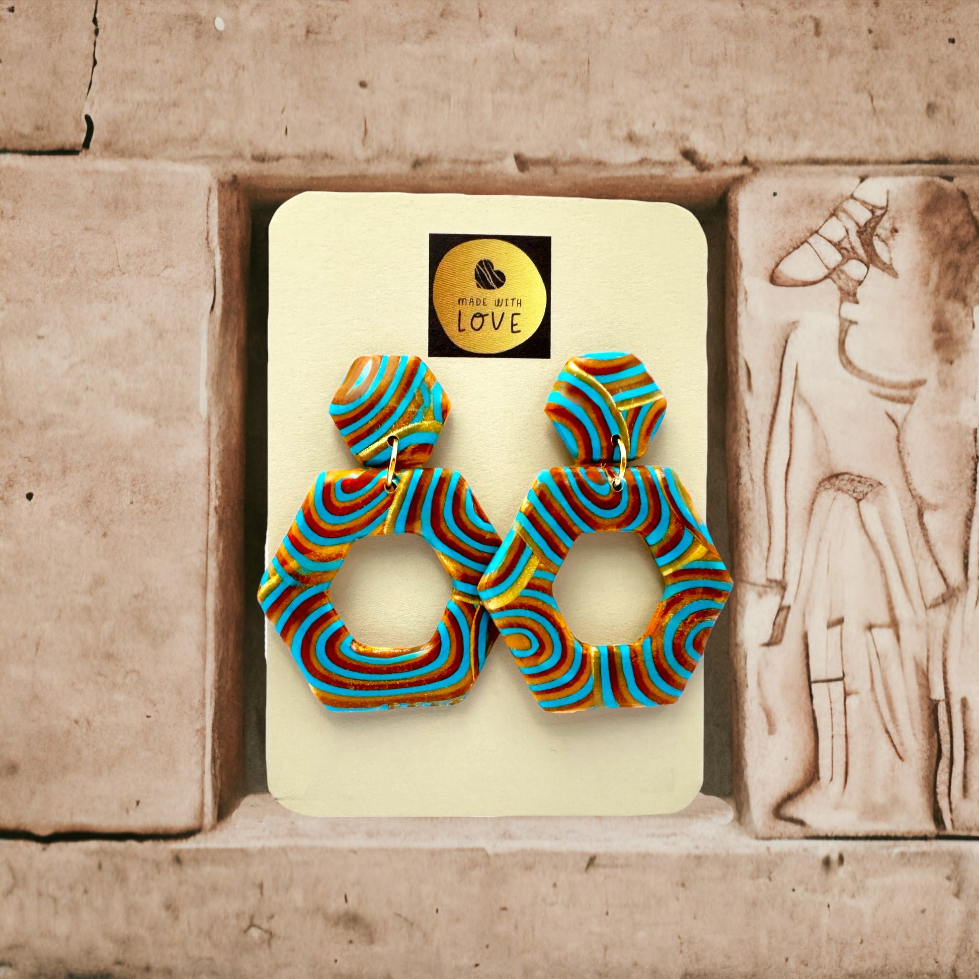 Made With Love Osiris Collection Large Open Hexagon Post Earrings