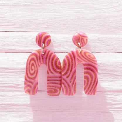 Made With Love Pink Fizz Collection Large Arch Post Earrings