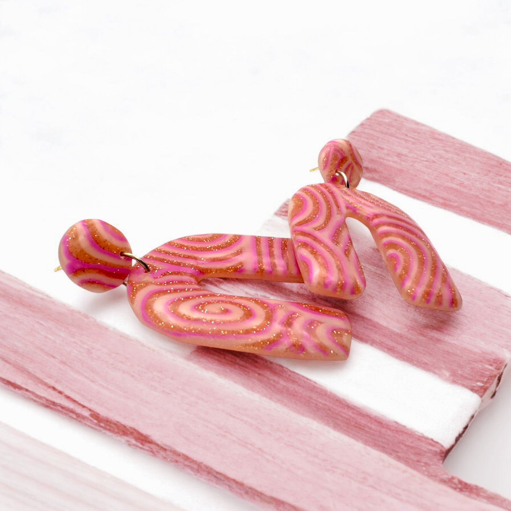Made With Love Pink Fizz Collection Large Arch Post Earrings