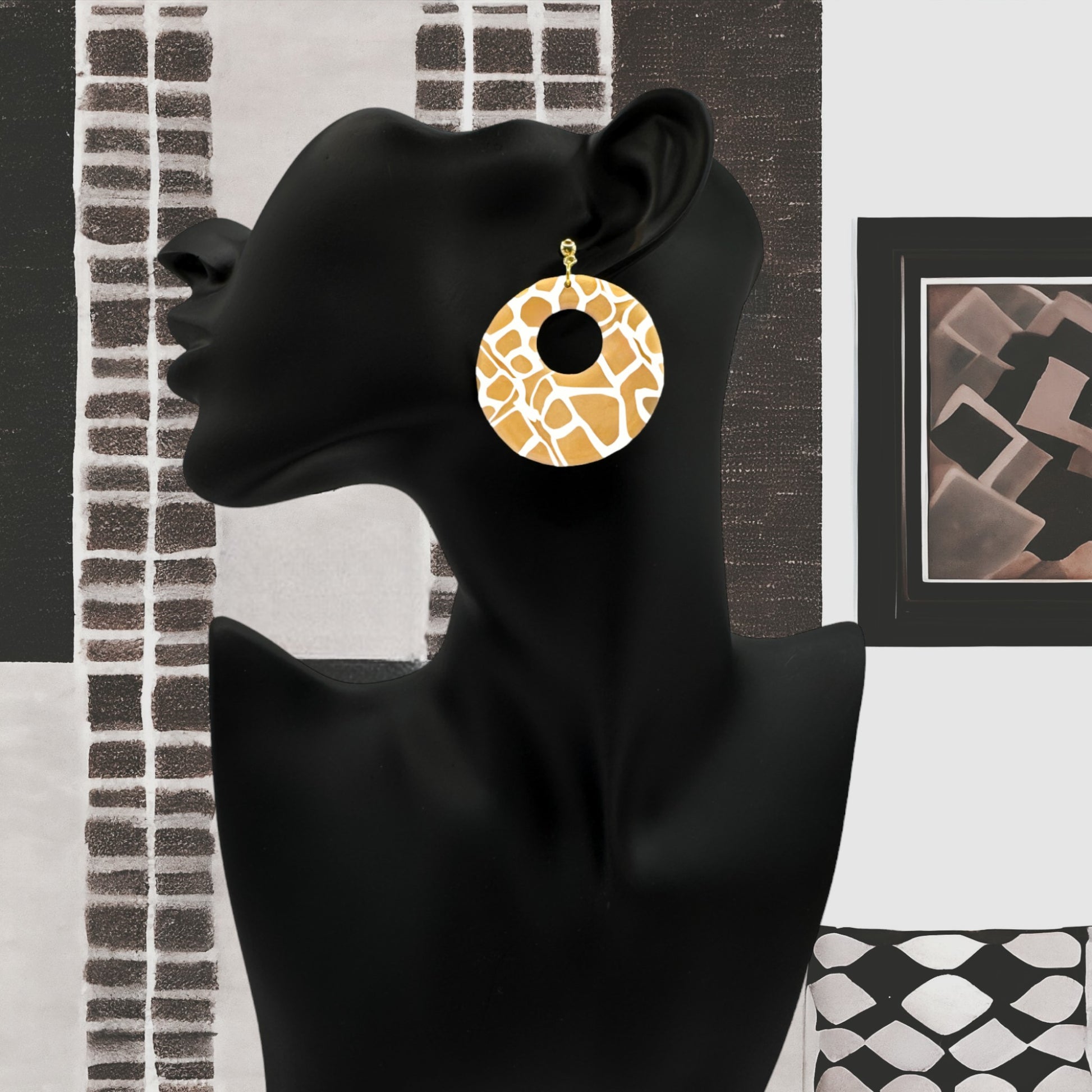 Made With Love Twiga Mkuu Collection Large Open Circle Ball Stud Earrings
