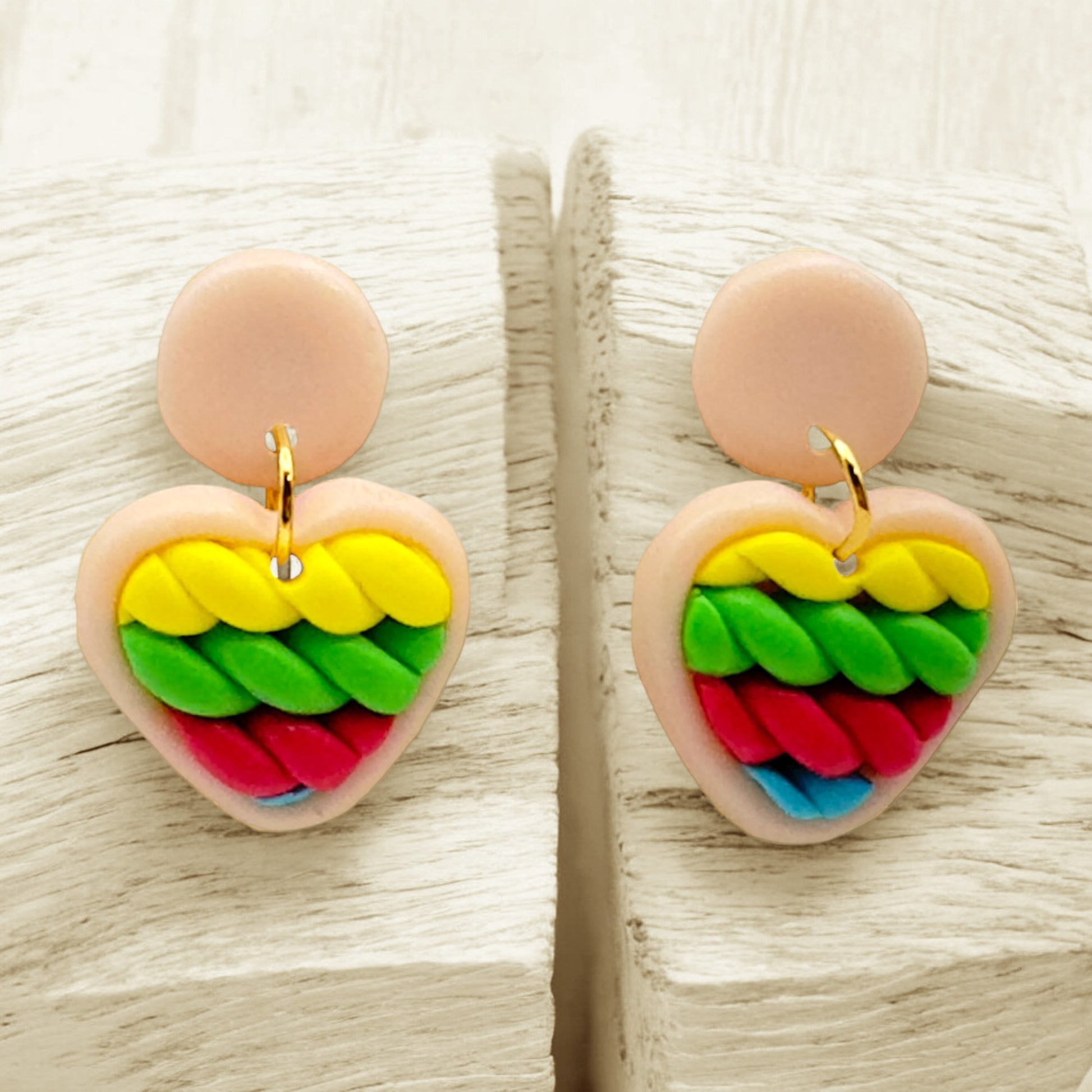 Made With Love Twisted Hearts Collection Bubblegum Burst Small Post Earrings