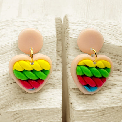 Made With Love Twisted Hearts Collection Bubblegum Burst Small Post Earrings