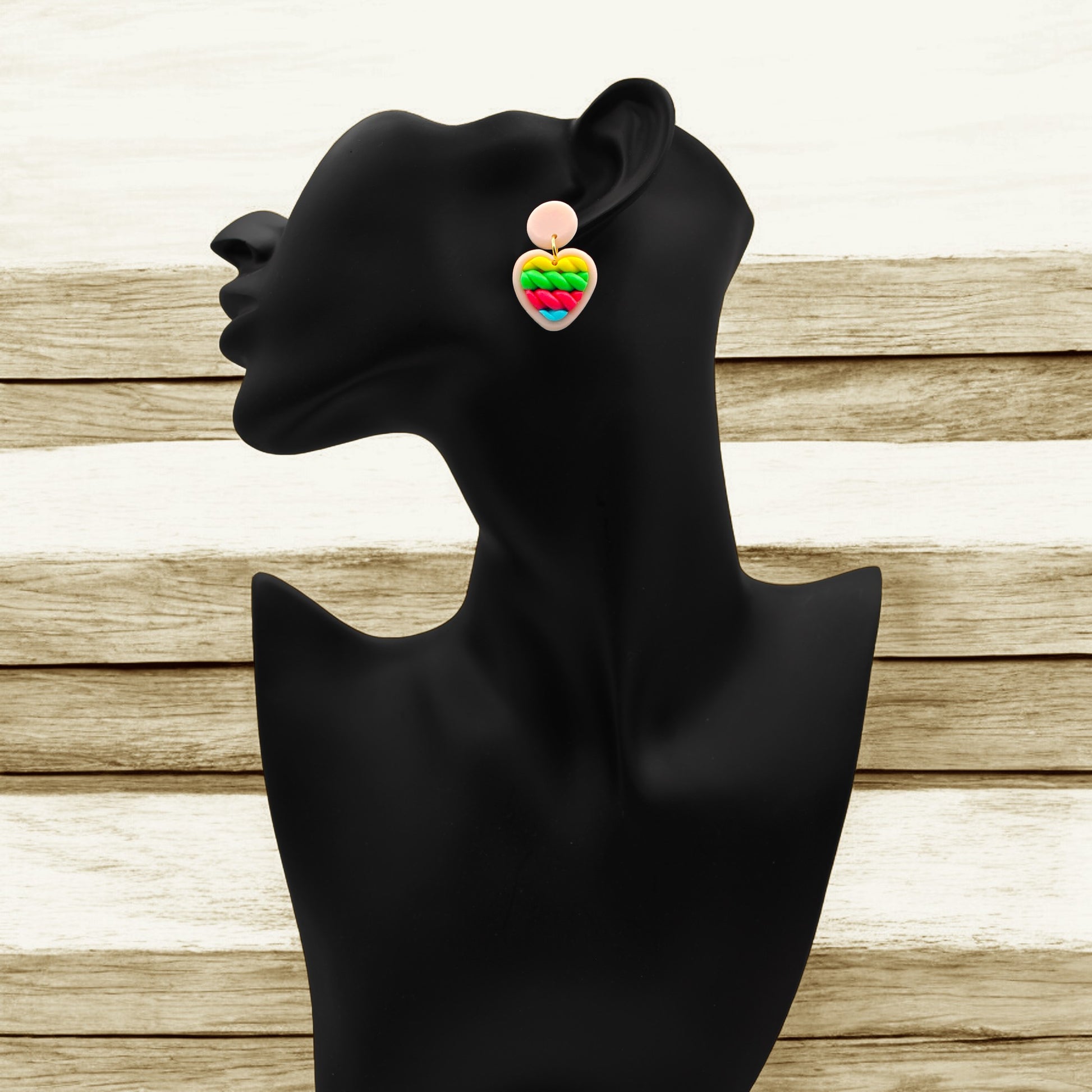 Made With Love Twisted Hearts Collection Bubblegum Burst Small Post Earrings