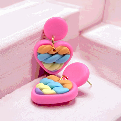 Made With Love Twisted Hearts Collection Cotton Candy Small Post Earrings