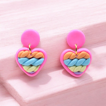 Made With Love Twisted Hearts Collection Cotton Candy Small Post Earrings
