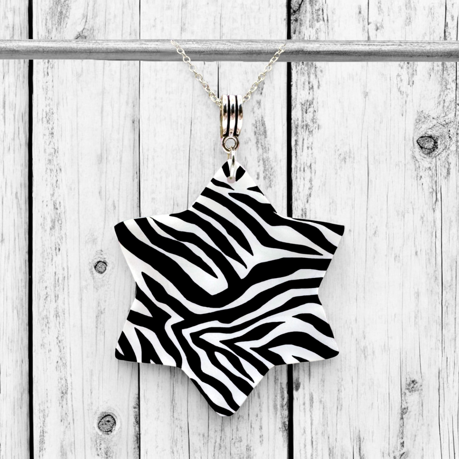 Made With Love Zebra Monochrome Collection Star Necklace