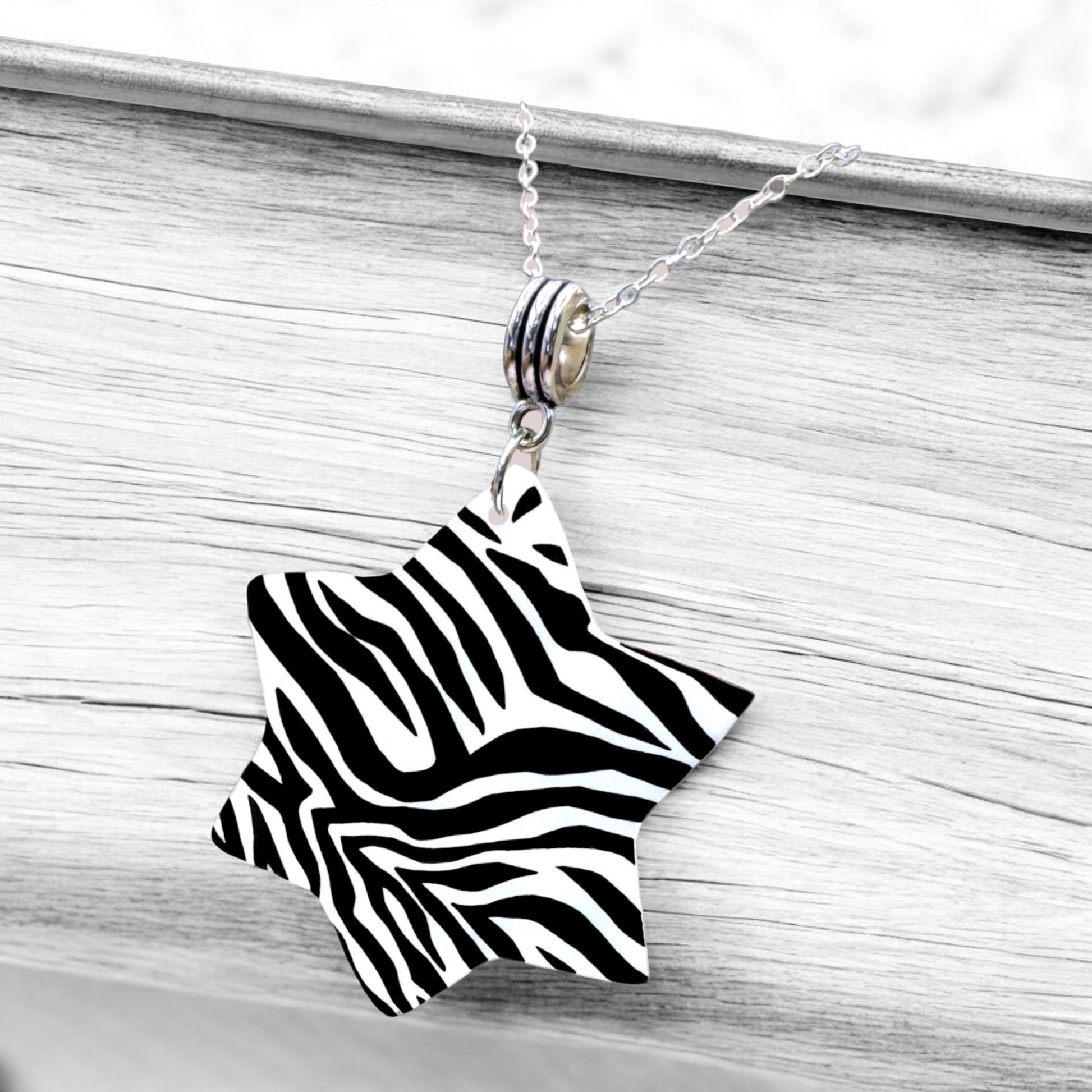 Made With Love Zebra Monochrome Collection Star Necklace